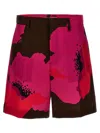 Valentino Print Cotton Shorts In Multicolor