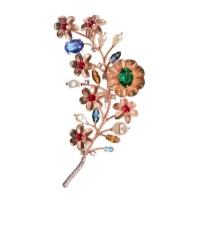 Valentino Garavani Floral Brooch In Multicolor