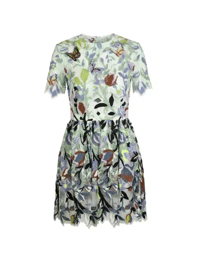 Valentino Floral Butterfly Mini Dress In Multi