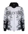 Valentino Floral-butterfly Print Hooded Jacket In White