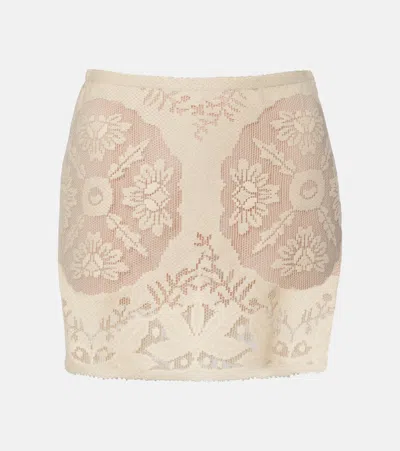 Valentino Floral Cotton-blend Miniskirt In Multi