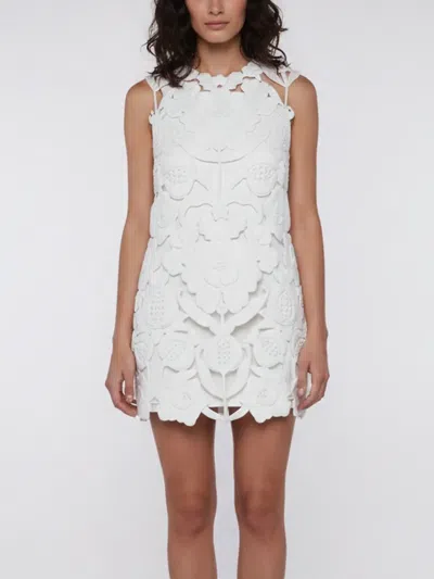 Pre-owned Valentino Floral Cutout Mini Dress In White