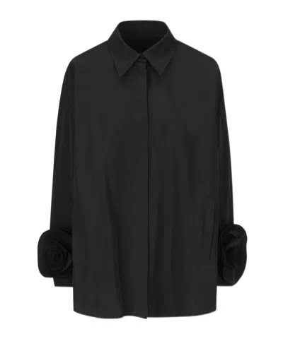 VALENTINO VALENTINO	FLORAL EMBELLISHED STRAIGHT HEM SHIRT DRESS