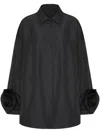 Valentino "micro Faille Overshirt With In Schwarz