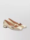Valentino Mary Jane Metallic Leather Ballet Flats