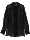 Valentino Floral-embroidered Blouse In Black