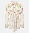 Valentino Embroidered Denim Jacket In Multicolor