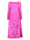 Valentino Floral-embroidered Dress In Pink