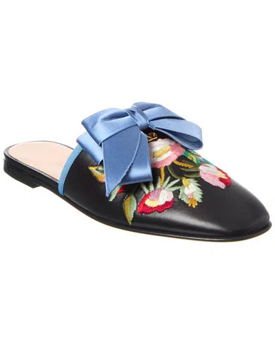 Valentino Garavani Valentino Floral Embroidered Leather Mule