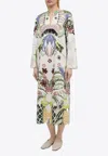 Valentino Floral Embroidered Midi Dress In Multicolor