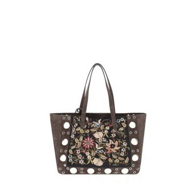 Valentino Garavani Floral Embroideried Nellcote Tote Bag In Brown