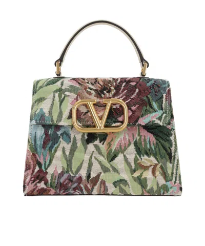 Valentino Garavani Floral-embroidery Tote Bag In Multicolor