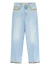 Valentino Embroidered Denim Trousers Woman Light Denim 28 In Blue