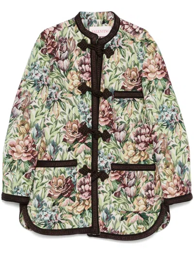 Valentino Floral-jacquard Jacket In Multi