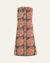 Valentino Floral Jacquard Midi Dress In Indigo