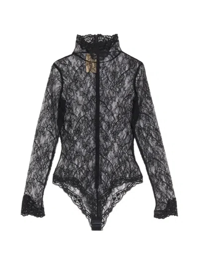 Valentino Floral Lace Body In Black