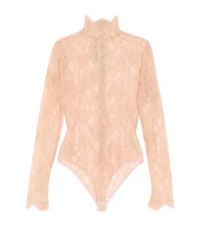 Valentino Lurex Lace Bodysuit Woman Pink L