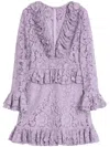 Valentino Robe Courte En Heavy Lace Femme Lavande 44 In Purple