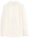 Valentino Bluse Aus Georgette Frau Elfenbein 50 In White