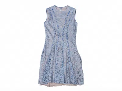 Valentino Floral-lace Sleeveless Mini Dress In Blue