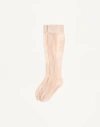 Valentino Floral Lycra Knee-high Socks Woman Birch S/m In Brown