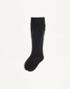 Valentino Floral Lycra Knee-high Socks Woman Black S/m In Black