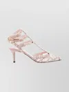 Valentino Floral Pattern Open Side Stiletto Pumps In Pink