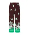 Valentino Floral Pattern Palazzo Trousers In Brown