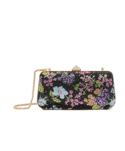 Valentino Garavani Floral Pattern Shoulder Bag In Black
