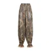 Valentino Beige Metallic Voyage Pleated Wide-leg Pants In Brown