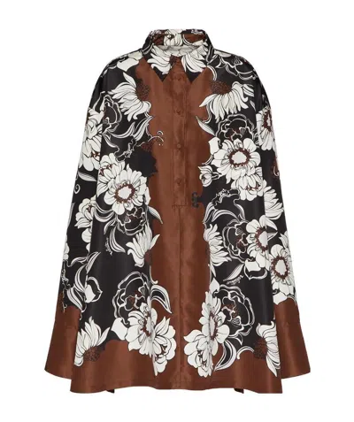 Valentino Floral Pattern Tunic Shirt Dress In Multicolor