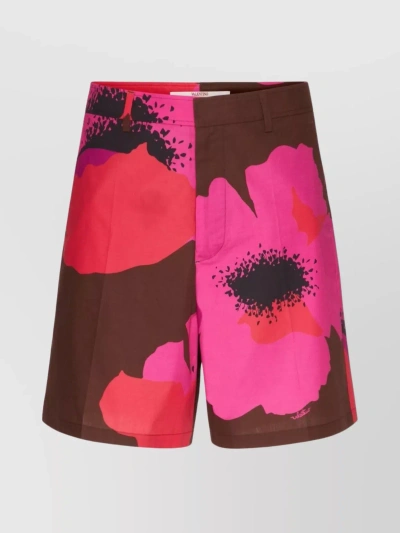 VALENTINO FLORAL PRINT BELTED SHORTS