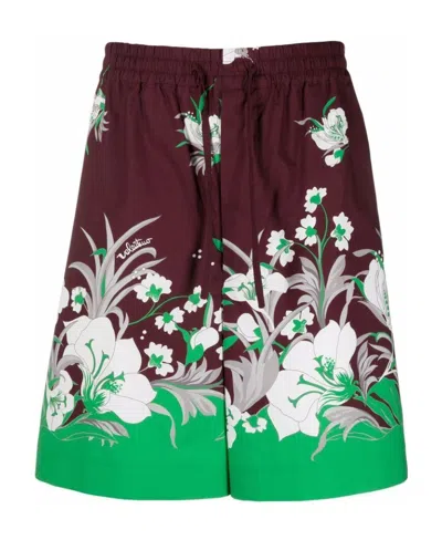 VALENTINO VALENTINO FLORAL PRINTED WIDE LEG SHORTS