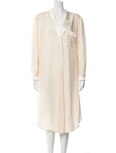 Pre-owned Valentino Floral Print Embroidered Accent Nightgown In Neutrals