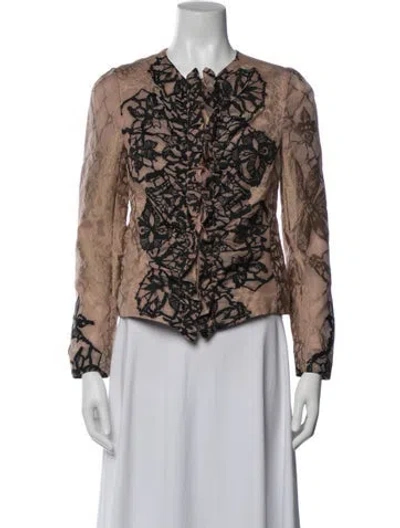 Pre-owned Valentino Floral Print Jacket In Pink