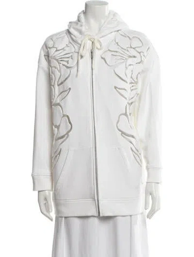 Pre-owned Valentino Floral Print Jacket In White