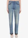 Valentino Straight-fit Denim Pants With Colorful Embellishments In Blue