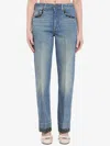 Valentino Women Blue Floral Print Jeans, 26 Luxury Jeans For Women Darveys In Blue