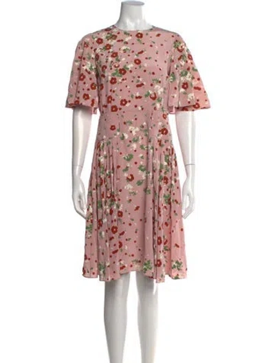Pre-owned Valentino Floral Print Knee-length Dress In Pink