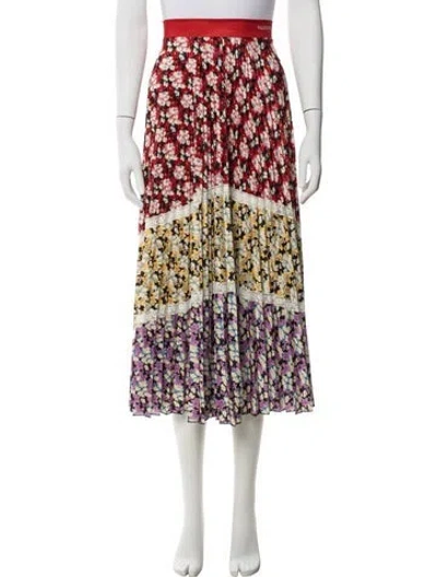 Pre-owned Valentino Floral Print Midi Length Skirt In Neutral
