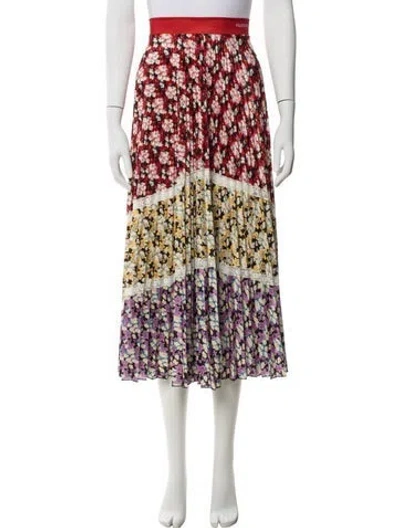 Pre-owned Valentino Floral Print Midi Length Skirt In Neutrals