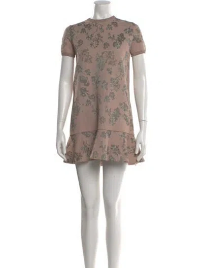 Pre-owned Valentino Floral Print Mini Dress In Pink