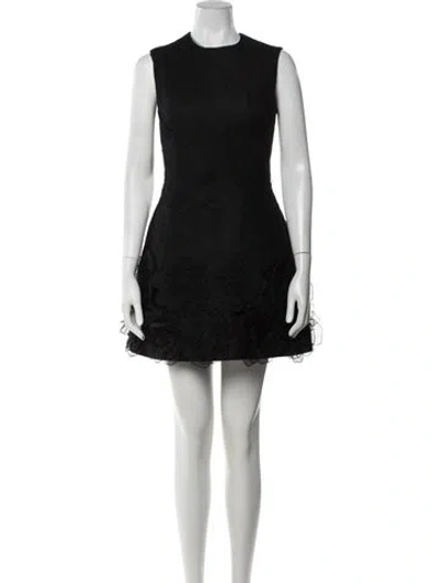 Pre-owned Valentino Floral Print Mini Dress W/ Tags In Black