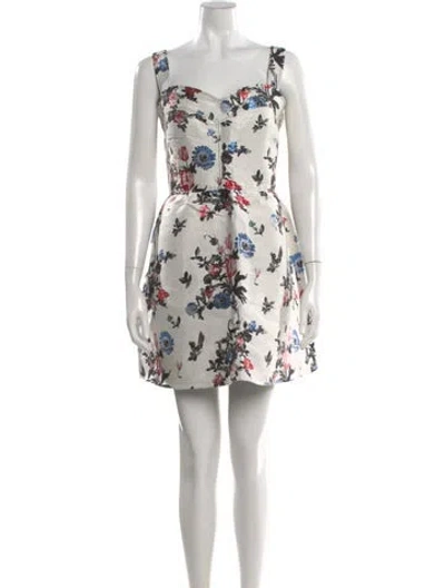 Pre-owned Valentino Floral Print Mini Dress In White