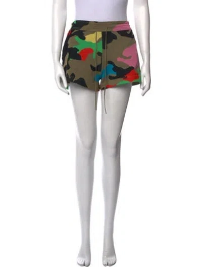 Pre-owned Valentino Floral Print Mini Shorts In Green