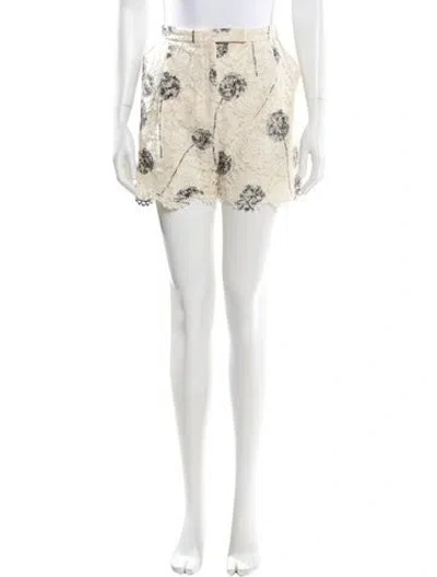 Pre-owned Valentino Floral Print Mini Shorts In Neutral