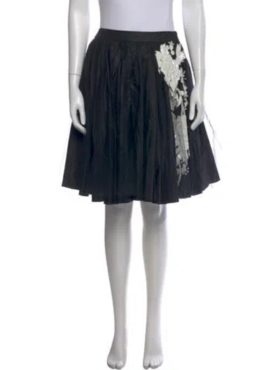 Pre-owned Valentino Floral Print Mini Skirt In Black