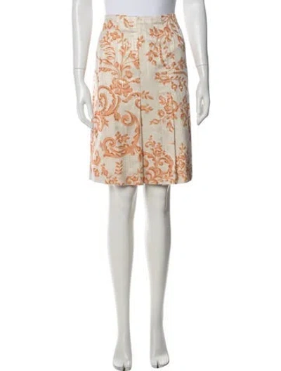 Pre-owned Valentino Floral Print Mini Skirt In Neutrals