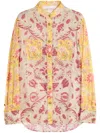 Valentino Crewneck Floral Pattern Collared Neck In Neutrals