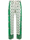 Valentino Seidenhose Mit Blumen-print In Green